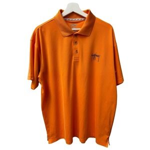 AFTCO Guy Harvey Mens Performance Fishing Polo Orange‎  Shirt Large
